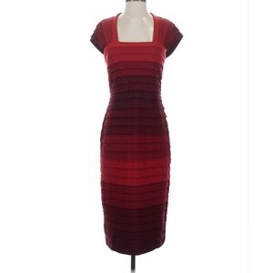 Elegant Tadashi Shoji Red and Burgundy Women's Dress, Size S